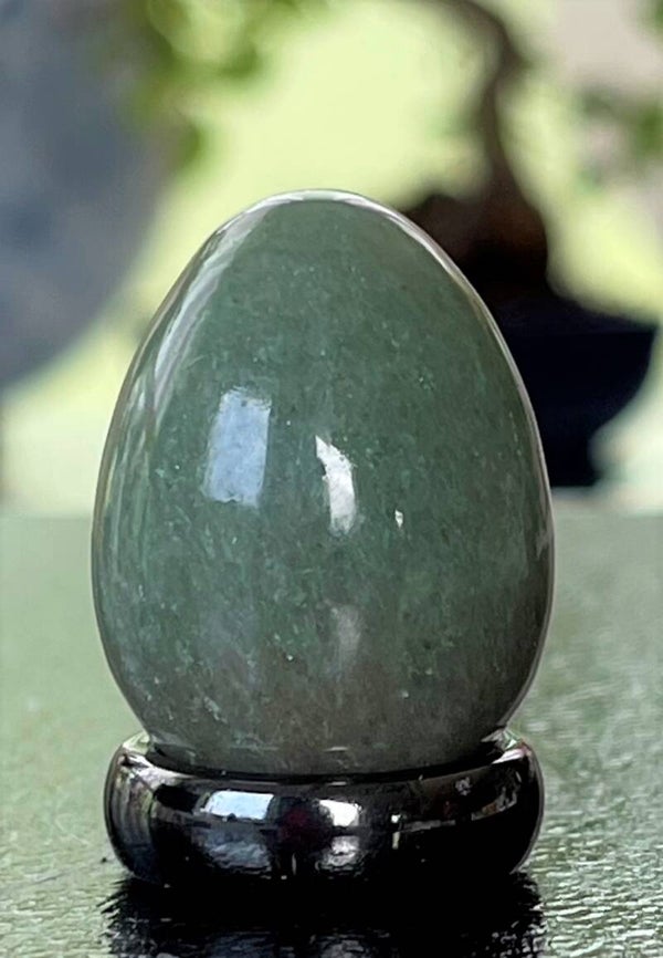 Aventurijn groen ei, heel klein 3cm
