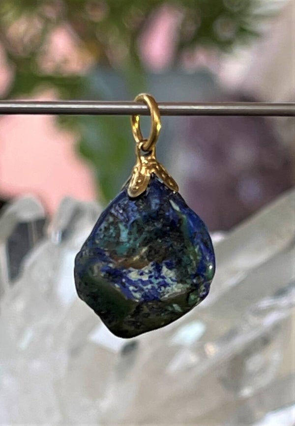 Azuriet Malachiet hangertje, met veter