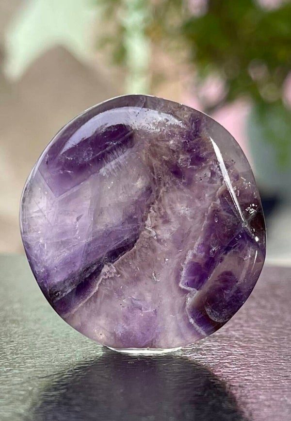 Band Amethist knuffelsteen plat