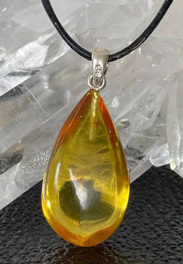 Barnsteen hangertje druppel, met veter
