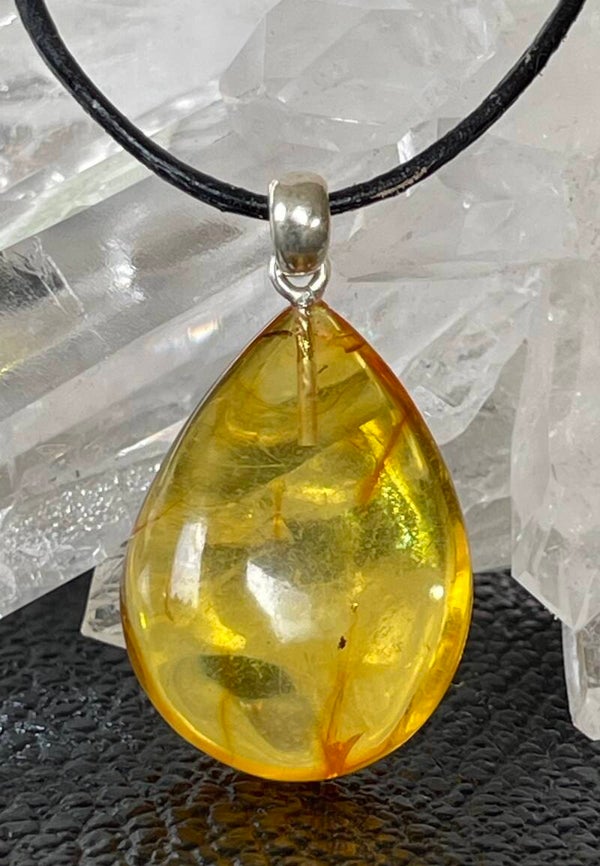 Barnsteen hangertje druppel, met veter