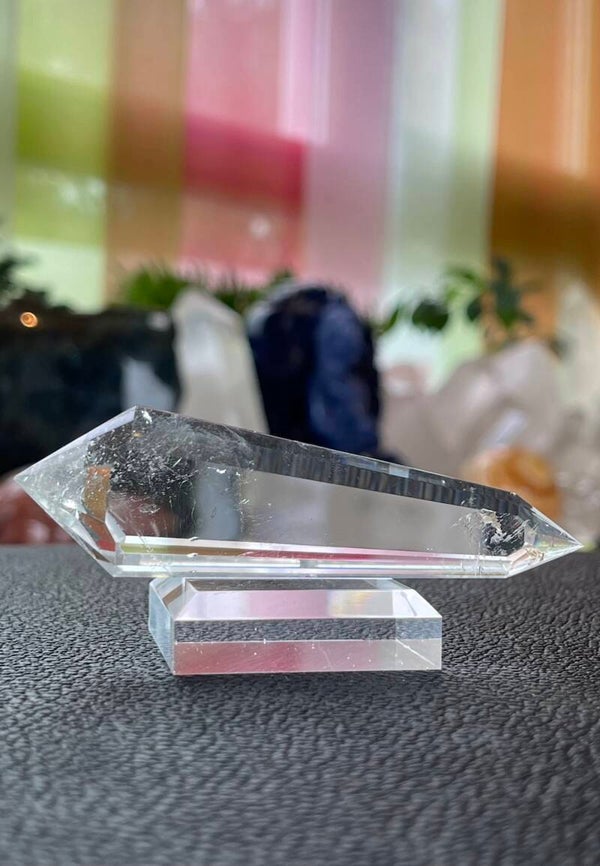 Bergkristal Phi-kristal of Vogelkristal dubbeleinder punt, medium