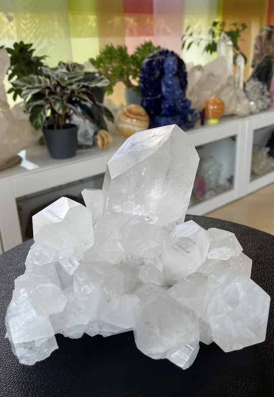 Bergkristal cluster punten uit Brazilië ruw, groot