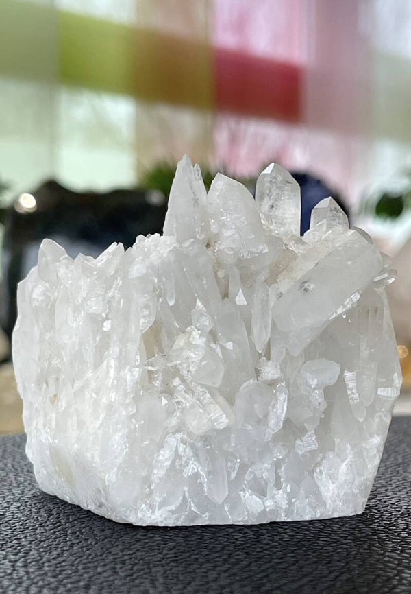 Bergkristal cluster uit Brazilië, ruw medium