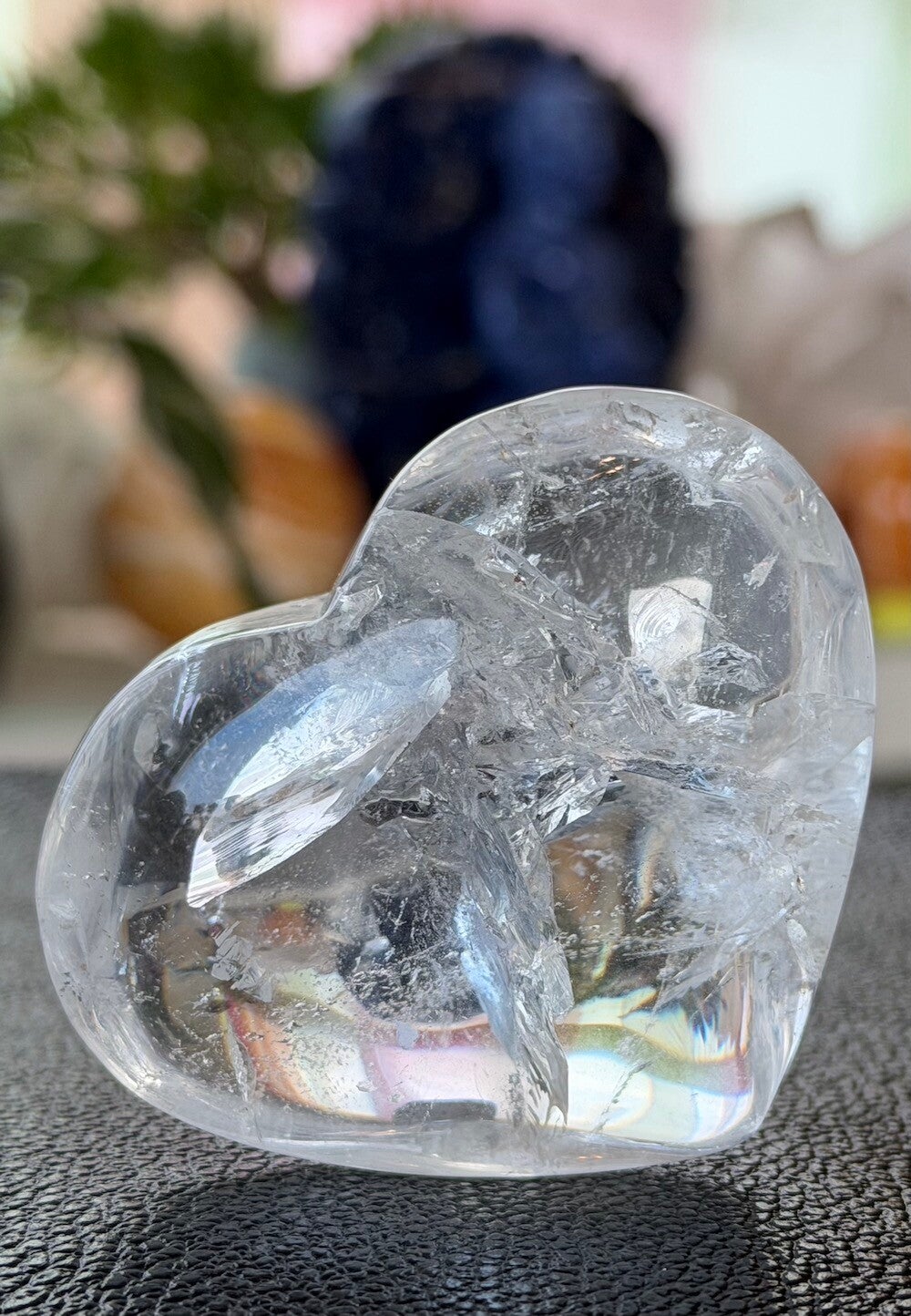 Bergkristal hart uit Brazilië, medium