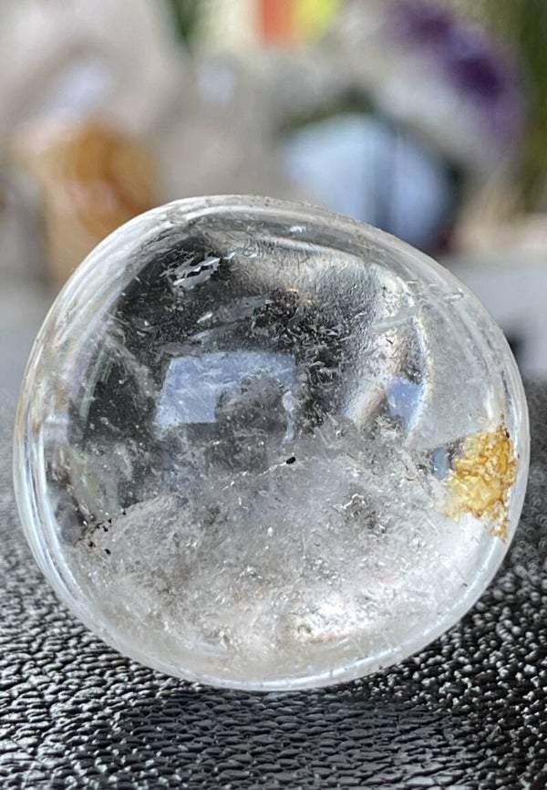 Bergkristal knuffelsteen plat