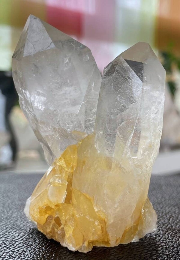 Bergkristal met Golden Healer punt uit India ruw, medium