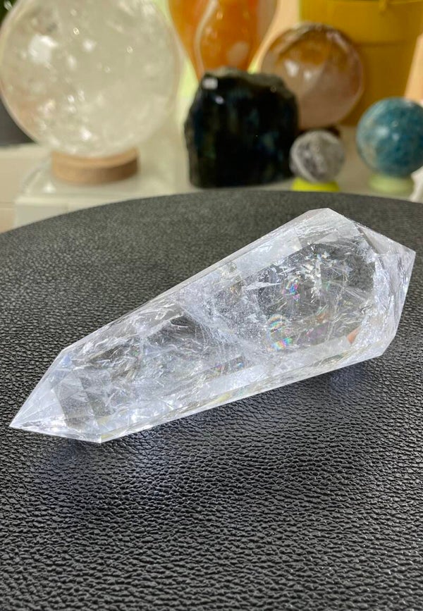 Bergkristal Phi-kristal of Vogelkristal dubbeleinder punt, groot