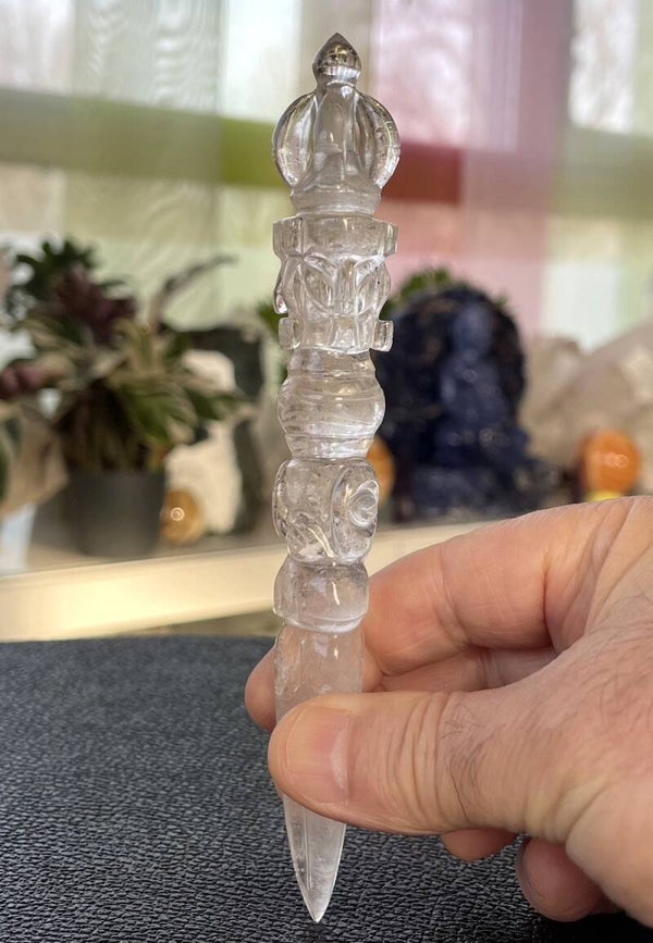 Bergkristal Phurba uit Tibet, medium