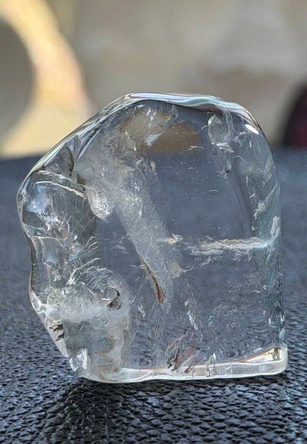 Bergkristal knuffelsteen plat