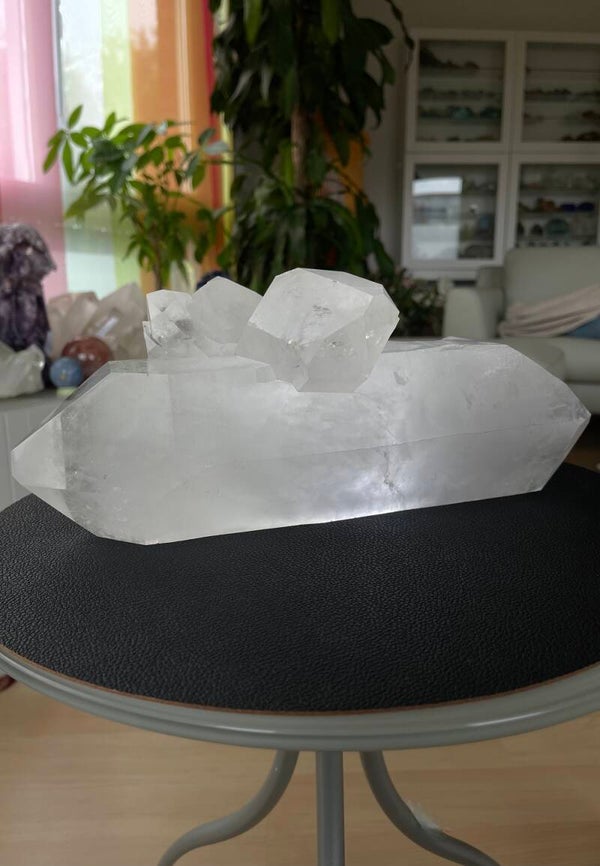 Bergkristal dubbeleinder punt uit Brazilië ruw, heel groot