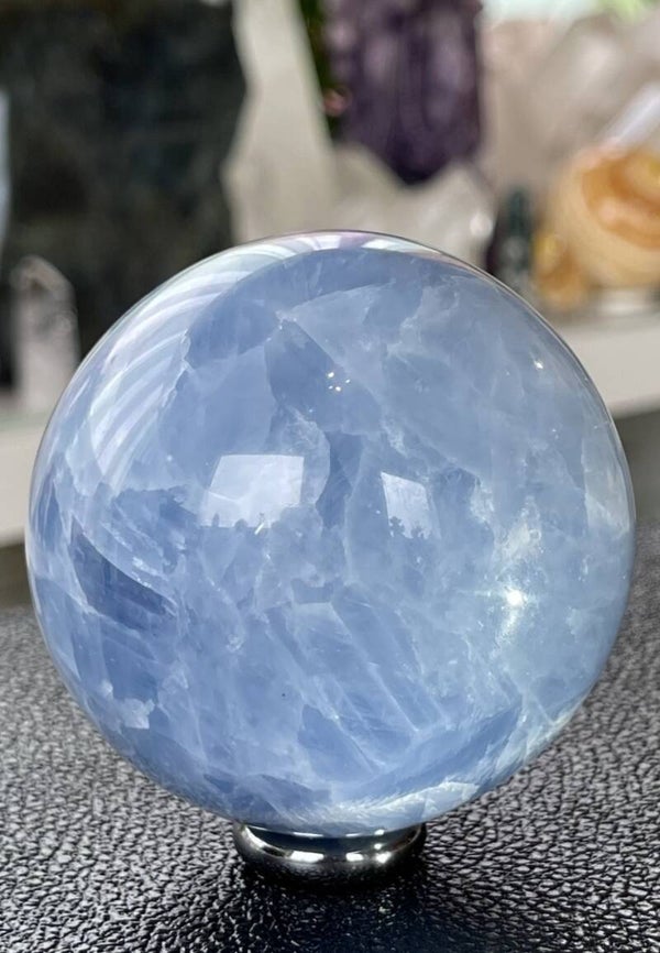 Calciet Blauw bol, groot 7,1cm