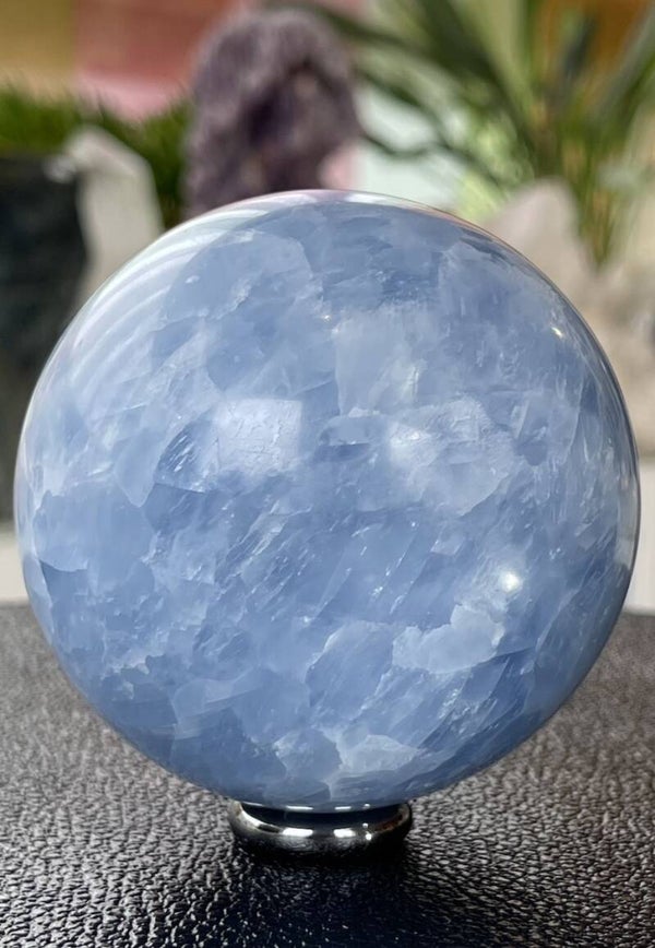 Calciet Blauw bol, groot 7,8cm