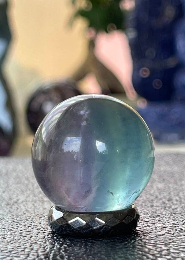 Blauwe Fluoriet bol, klein 3cm