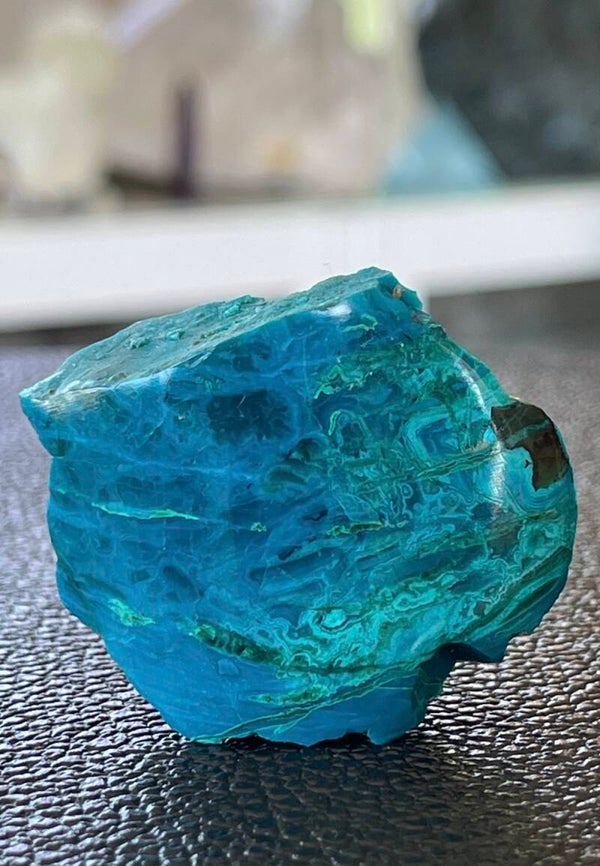 Blauwe Opaal uit Noord-Chili, één zijde gepolijst