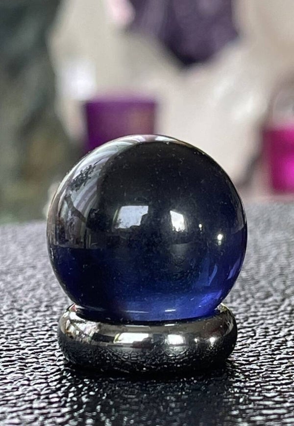 Blauwe Fluoriet bol, heel klein 2,4cm