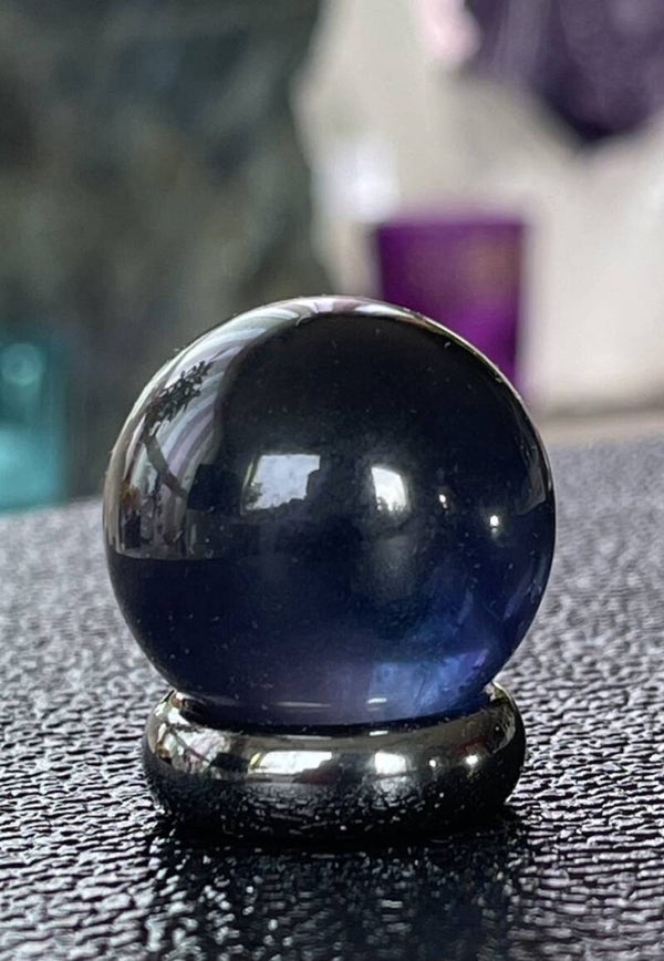 Blauwe Fluoriet bol, heel klein 2,6cm