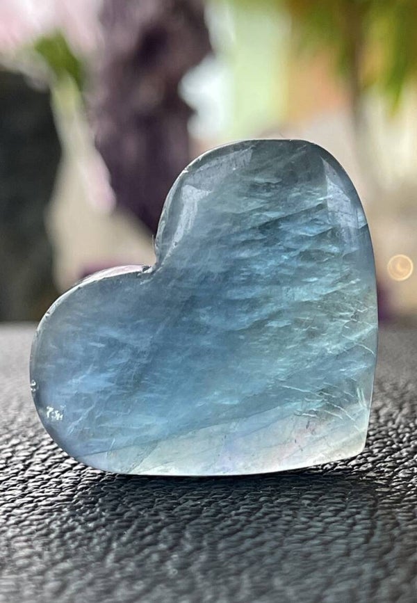 Blauwe Fluoriet hart, klein