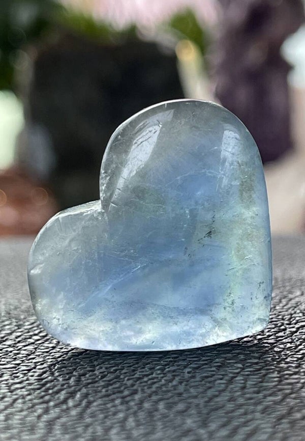 Blauwe Fluoriet hart, klein