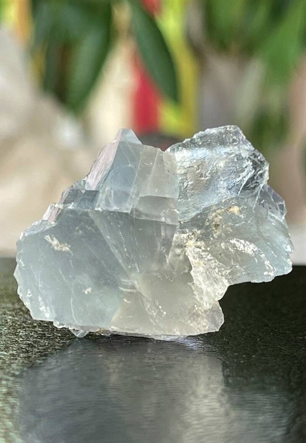 Blauwe Fluoriet uit Moscona Asturias Spanje ruw, klein