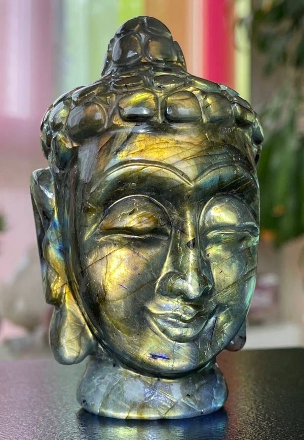 Boeddha hoofd van Labradoriet, medium