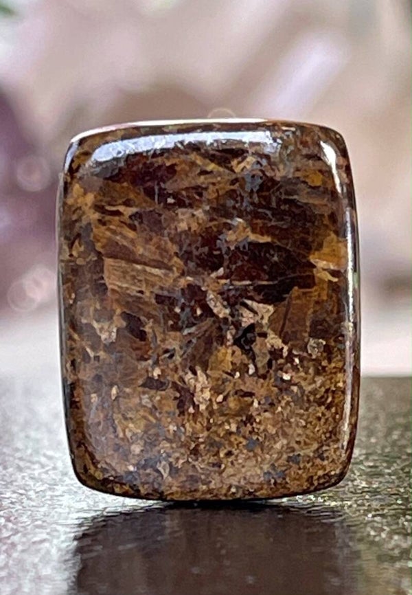 Bronziet edelsteen cabochon rechthoek, medium