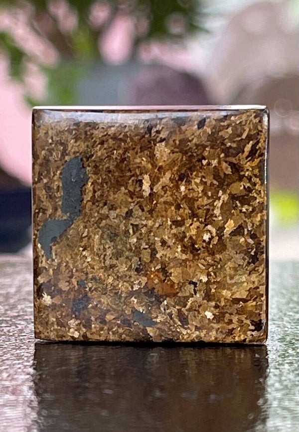 Bronziet edelsteen cabochon vierkant, medium