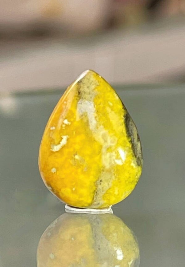 Bumble Bee Jaspis edelsteen cabochon druppel, klein