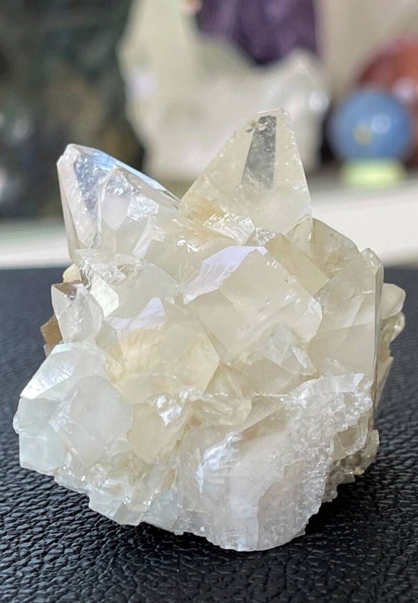 Calciet punten met Fluoriet uit Spanje ruw, medium