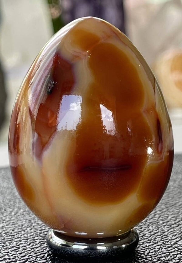 Carneool ei, medium-groot 6cm