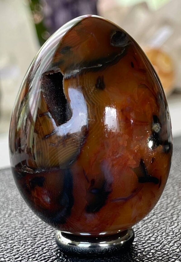 Carneool ei, medium-groot 6,9cm