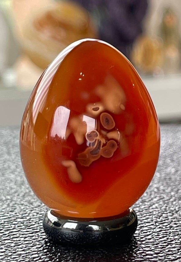 Carneool ei uit Madagaskar, klein-medium 4,1cm