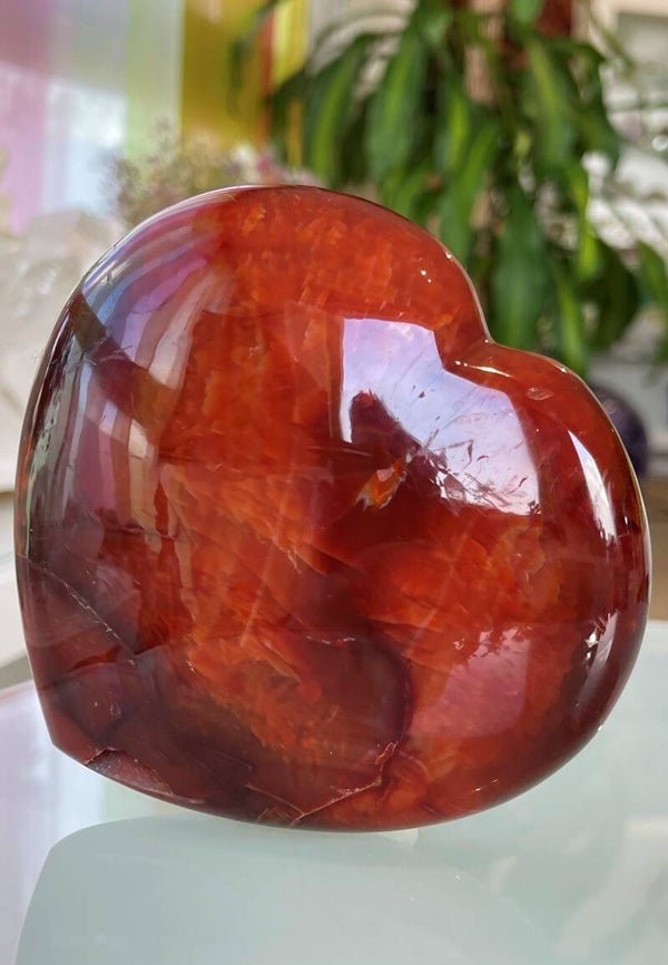 Carneool hart, heel groot