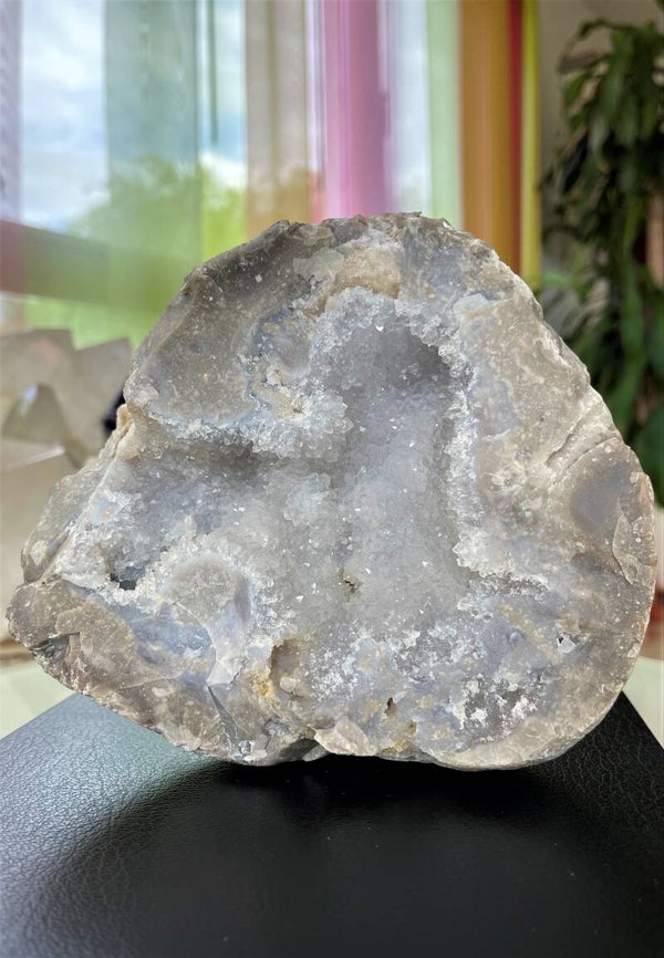 Chalcedoon met Kwartskristal uit Frankrijk ruw, groot