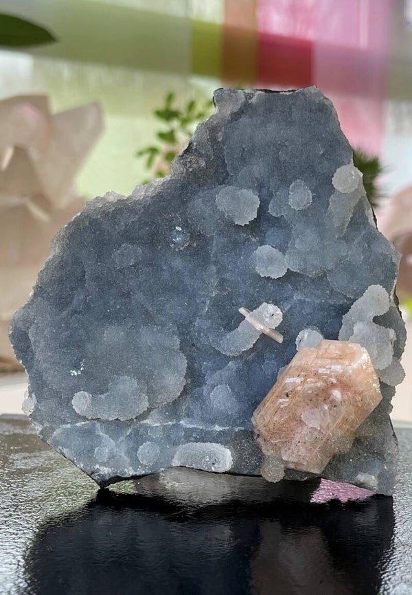 Chalcedoon met Stilbiet ruw, groot