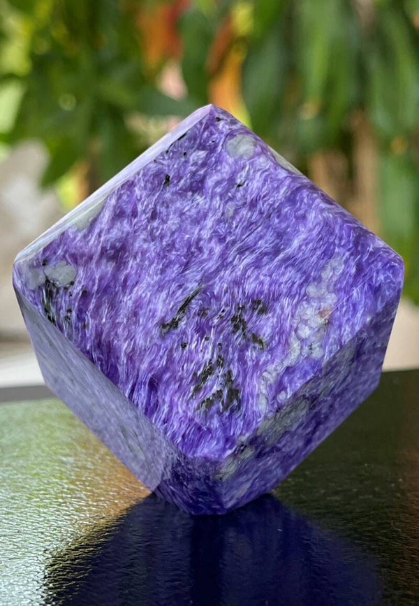 Charoiet kubus, gepolijst groot