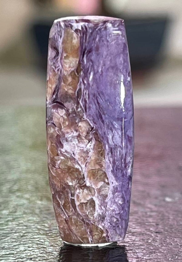 Charoiet edelsteen cabochon rechthoek, medium