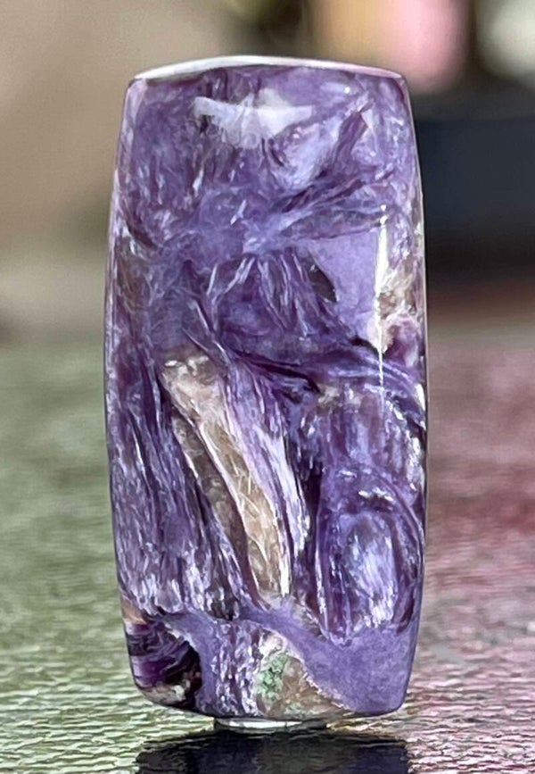 Charoiet edelsteen cabochon rechthoek, medium