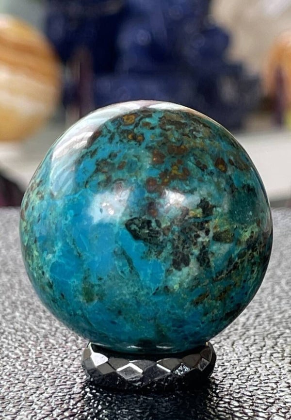 Chrysocolla bol uit Peru, klein 4cm