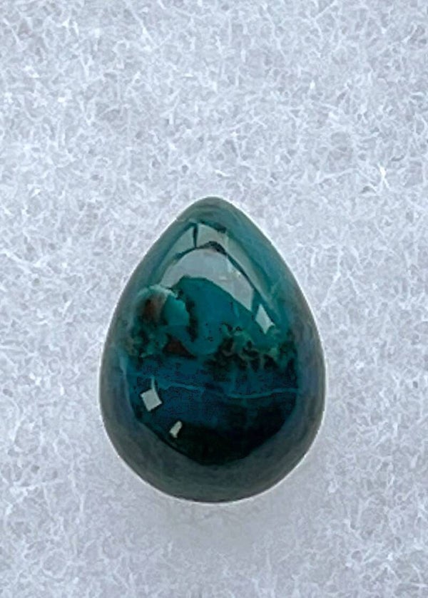 Chrysocolla edelsteen cabochon druppel, klein