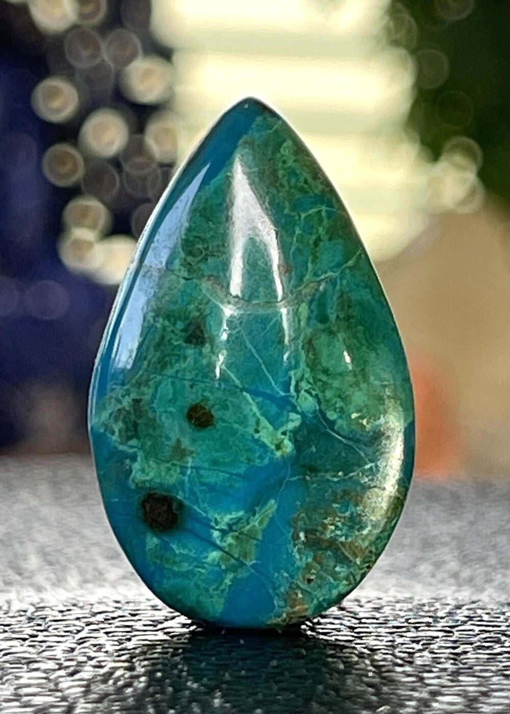 Chrysocolla edelsteen cabochon druppel, medium