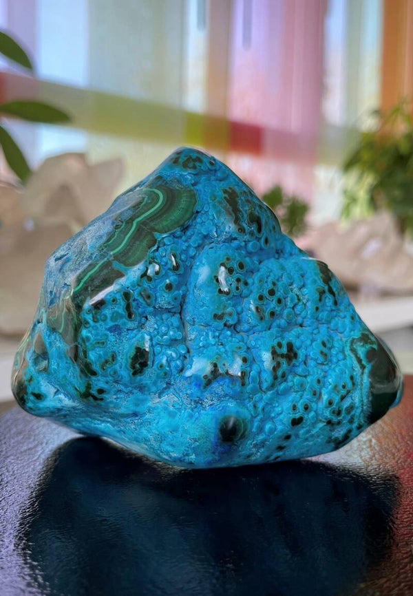 Chrysocolla en Malachiet gepolijst stuk, groot