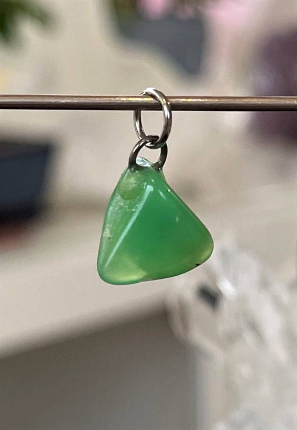 Chrysopraas hangertje, met veter, klein