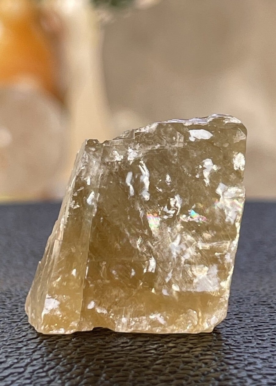 Gele Honing-Citrien Calciet uit Mexico ruw, klein