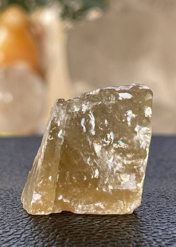 Gele Honing-Citrien Calciet uit Mexico ruw, klein