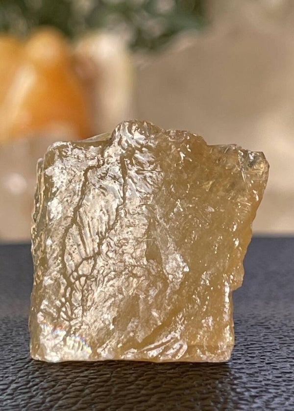 Gele Honing-Citrien Calciet uit Mexico ruw, klein