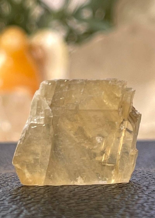 Gele Honing-Citrien Calciet uit Mexico ruw, klein