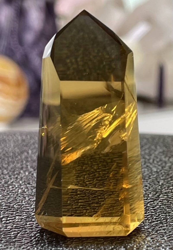 Citrien punt uit Brazilië gepolijst, medium