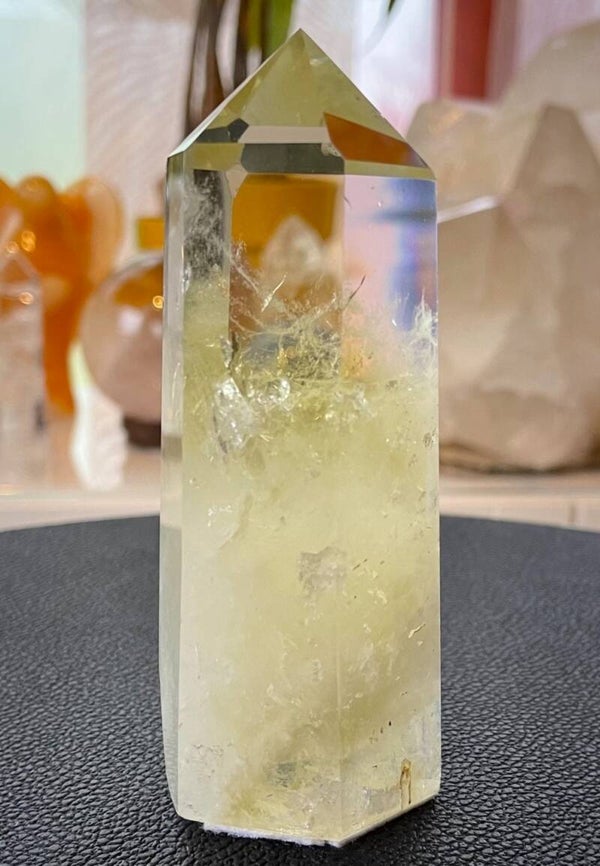 Citrien punt uit Brazilië, gepolijst, medium-groot