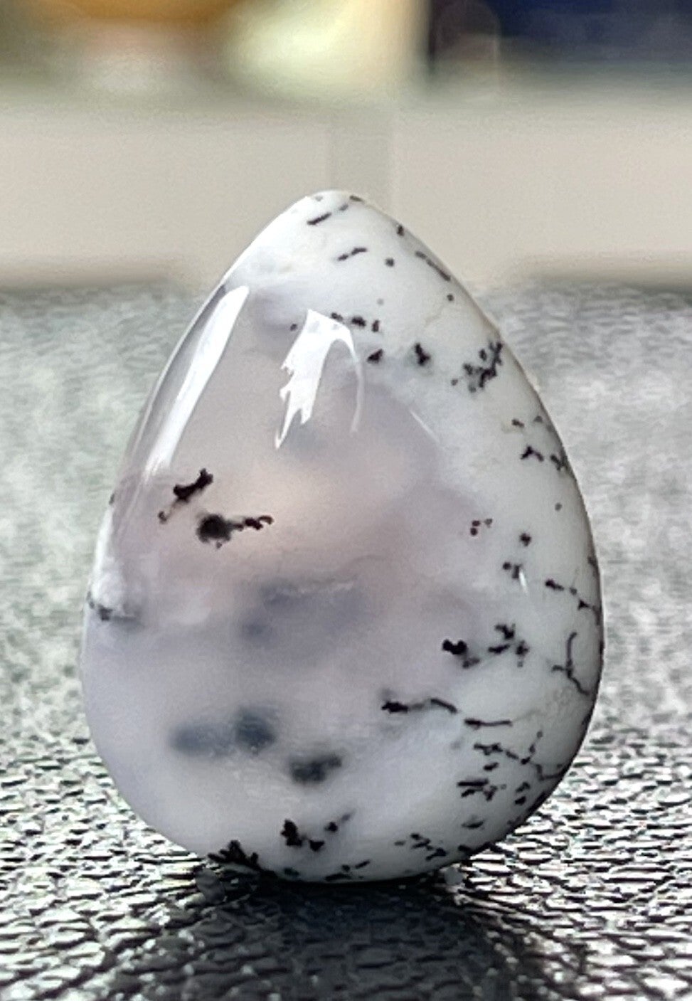 Dendriet Agaat edelsteen cabochon druppel, medium